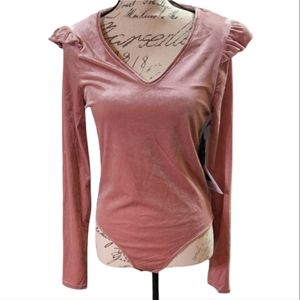 Celebrity Pink Women Elderberry Velvet Bodysuit